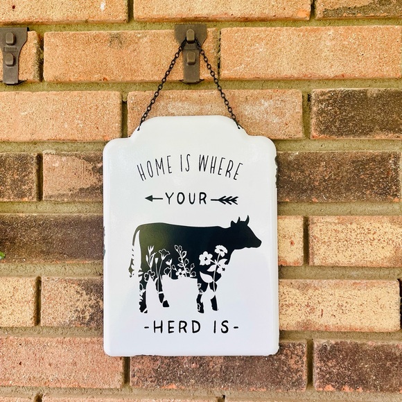 *Home Is Where Your Herd Is Metal Hanging Sign - Picture 5 of 13